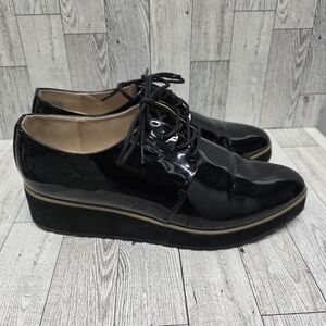 Mix No 6 Black Patent Leather Platform Loafers